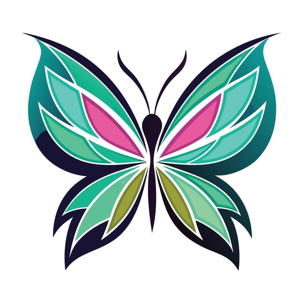 Artistic Butterfly Illustration In Modern Style vector