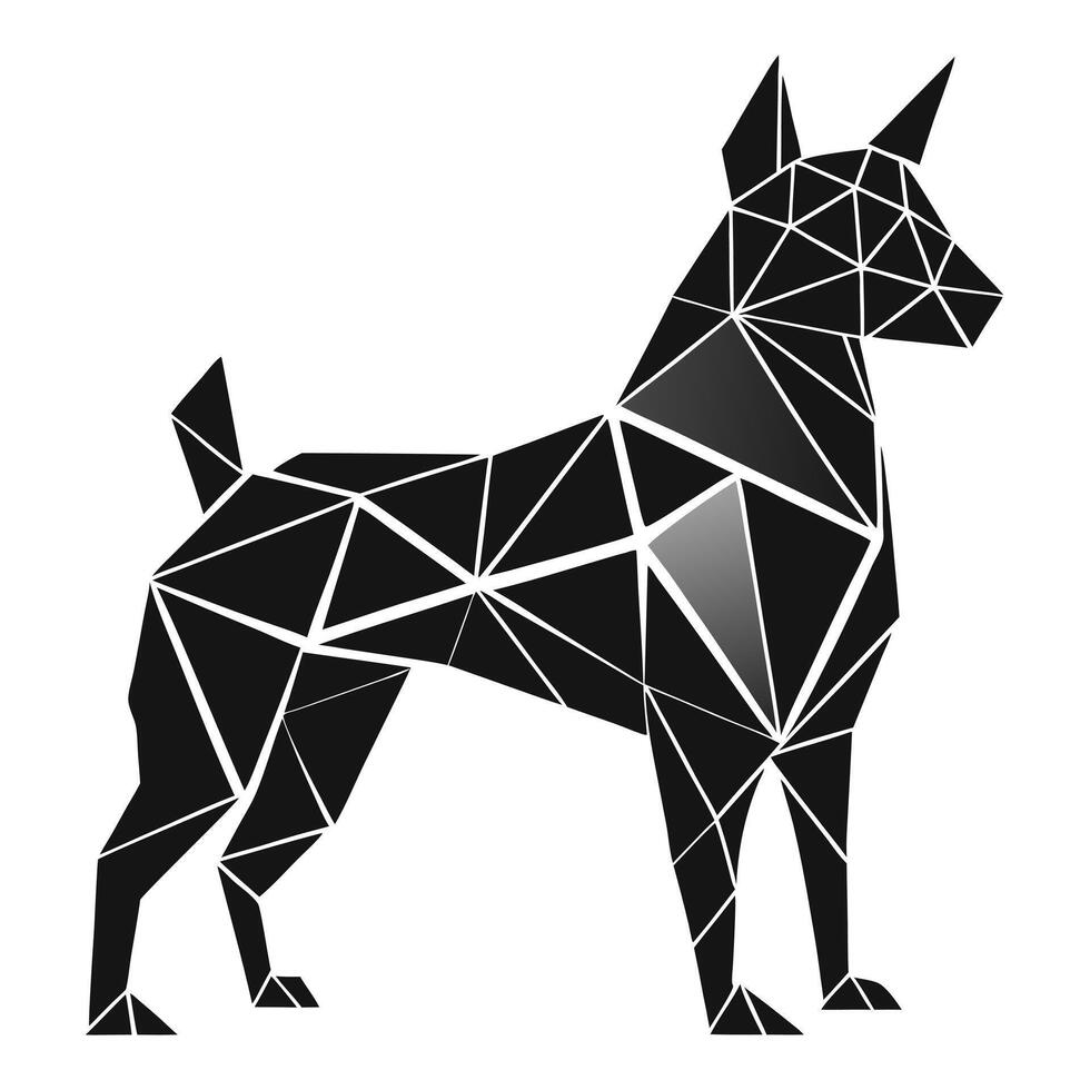 Abstract Geometric Dog Polygon Illustration vector