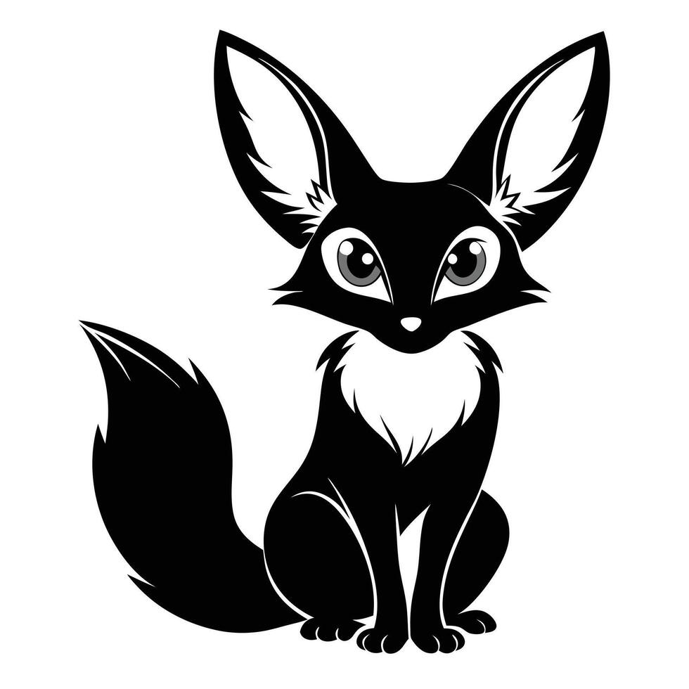 Cute Fennec Fox Illustration vector