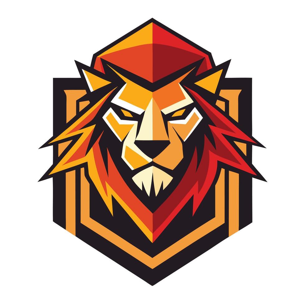 Geometric Lion Logo Illustration vector