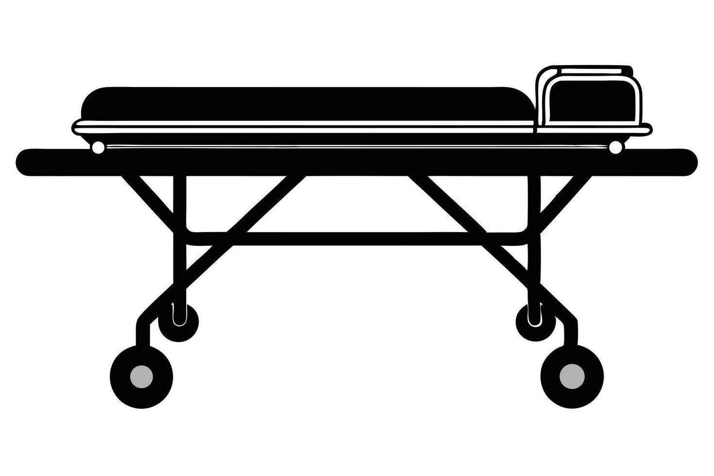 Black Medical Gurney Illustration Design vector