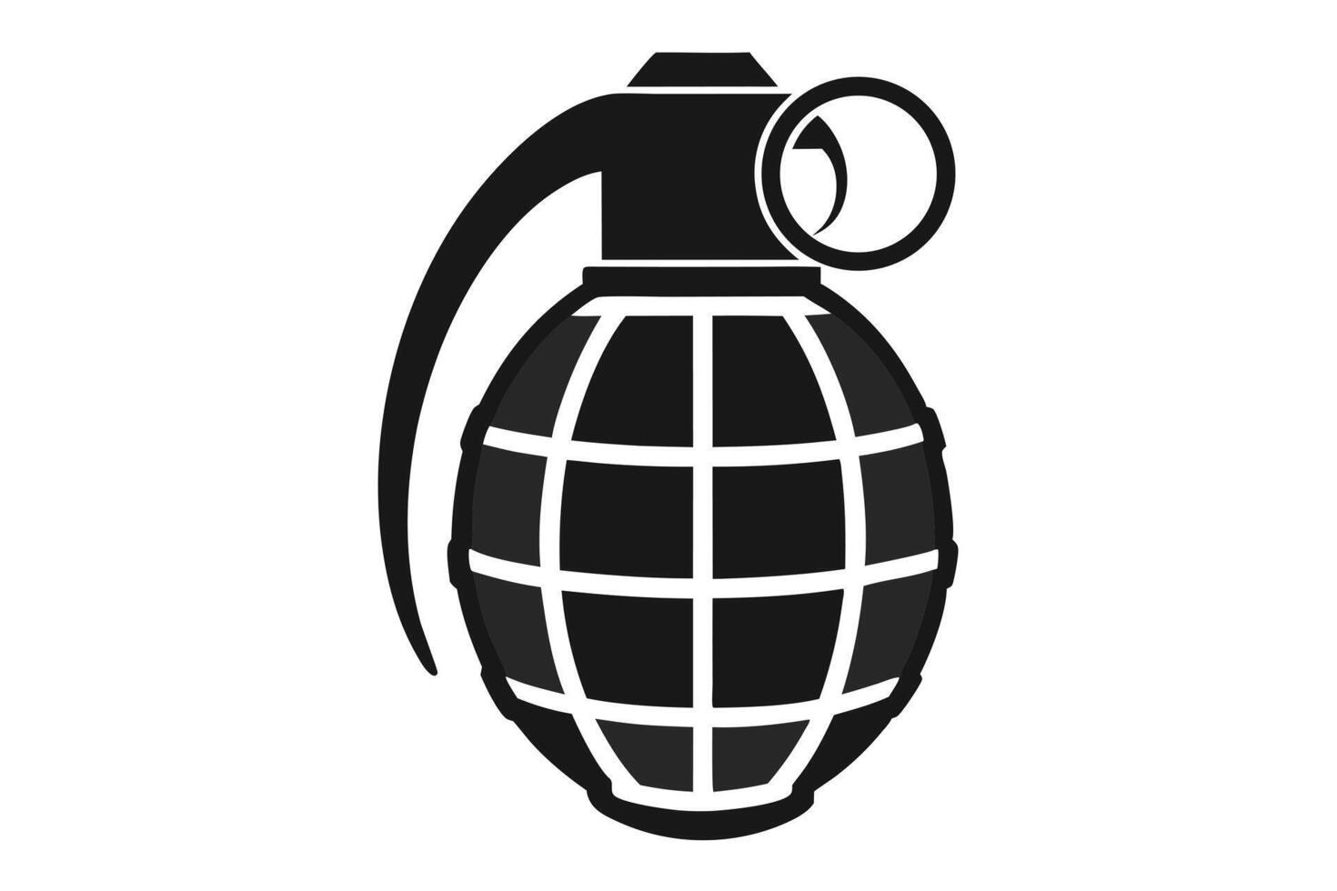 Black And White Grenade Illustration vector