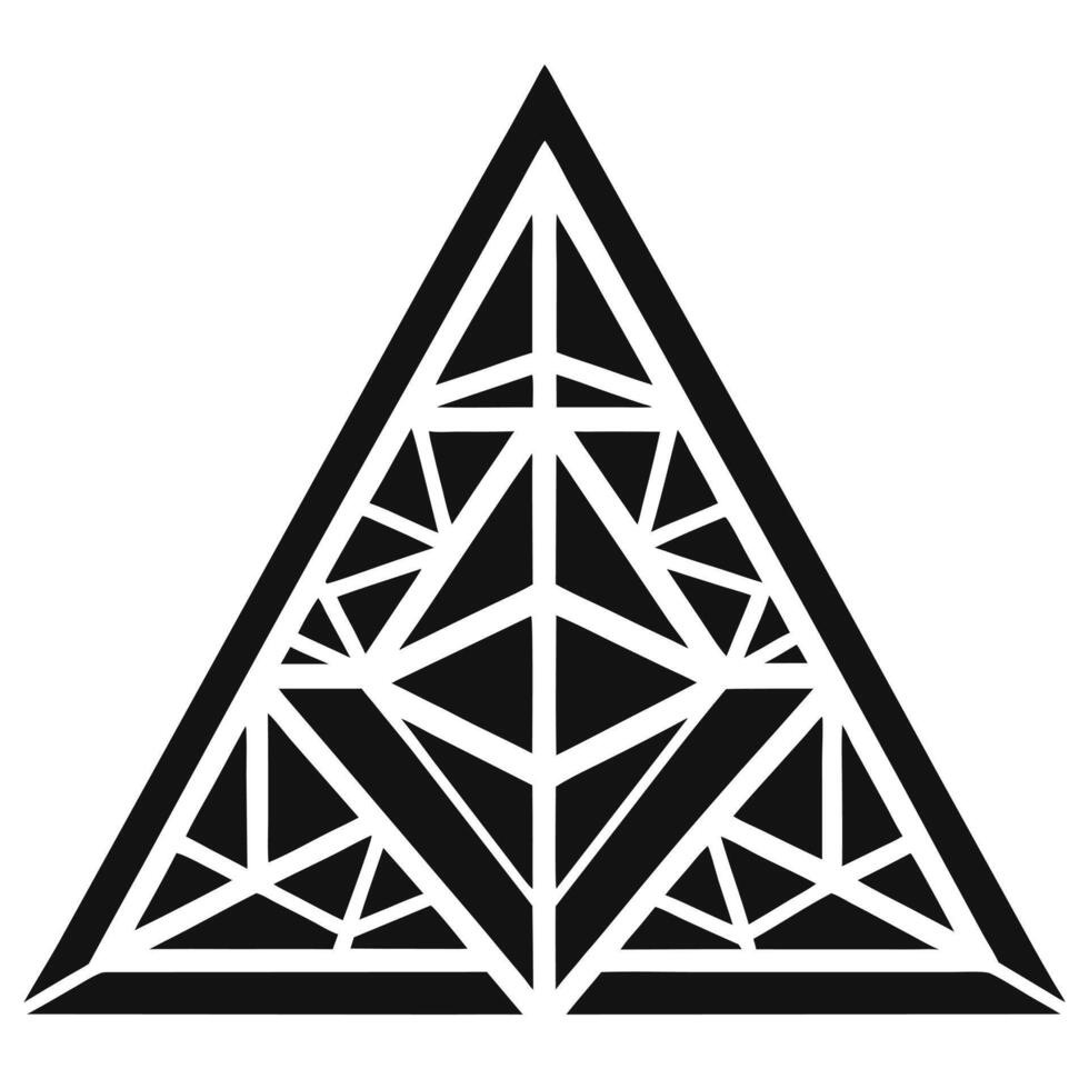 Geometric Triangle Pattern Black And White vector