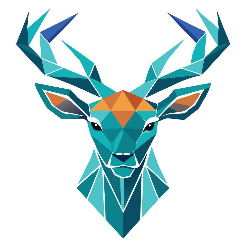 Geometric Deer Head Illustration vector