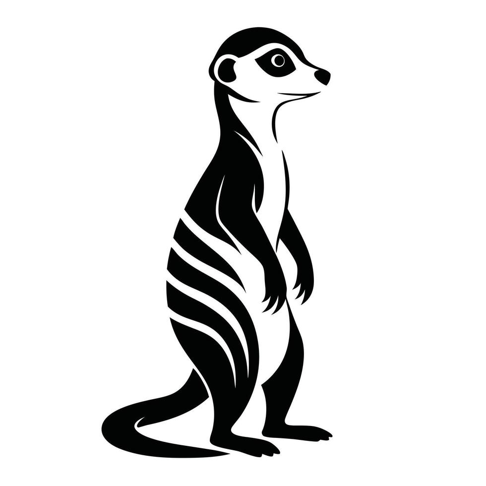 Black And White Meerkat Illustration vector