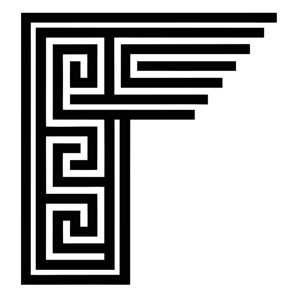 Black And White Geometric Corner Design vector