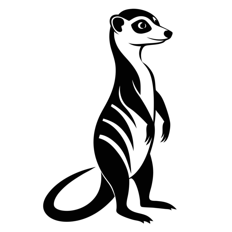 Meerkat Standing Silhouette Design vector