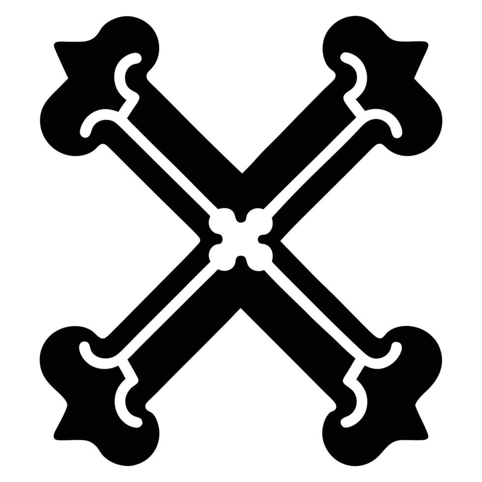 Crossed Bones Symbol Black And White vector