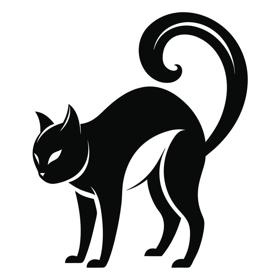 Black Cat Elegant Silhouette Image vector
