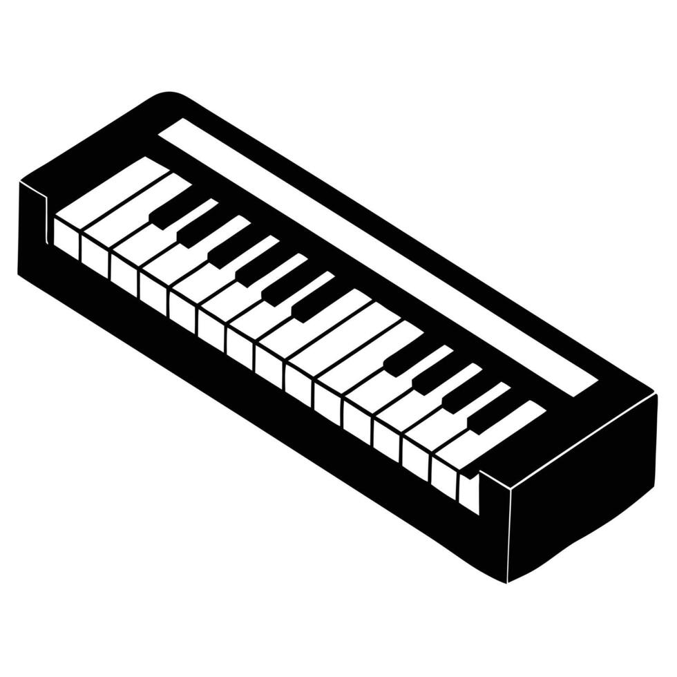 Piano Keyboard Black And White vector