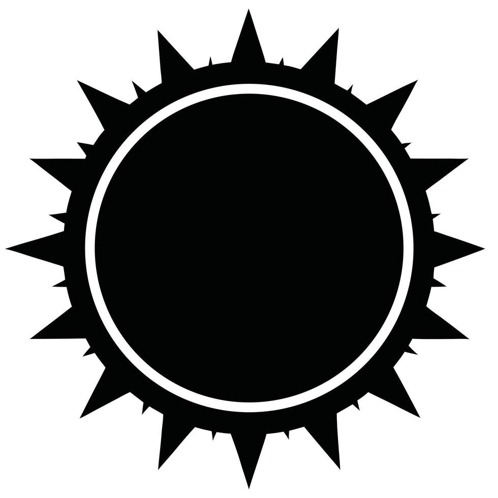 Spiked Circle Frame Black And White vector