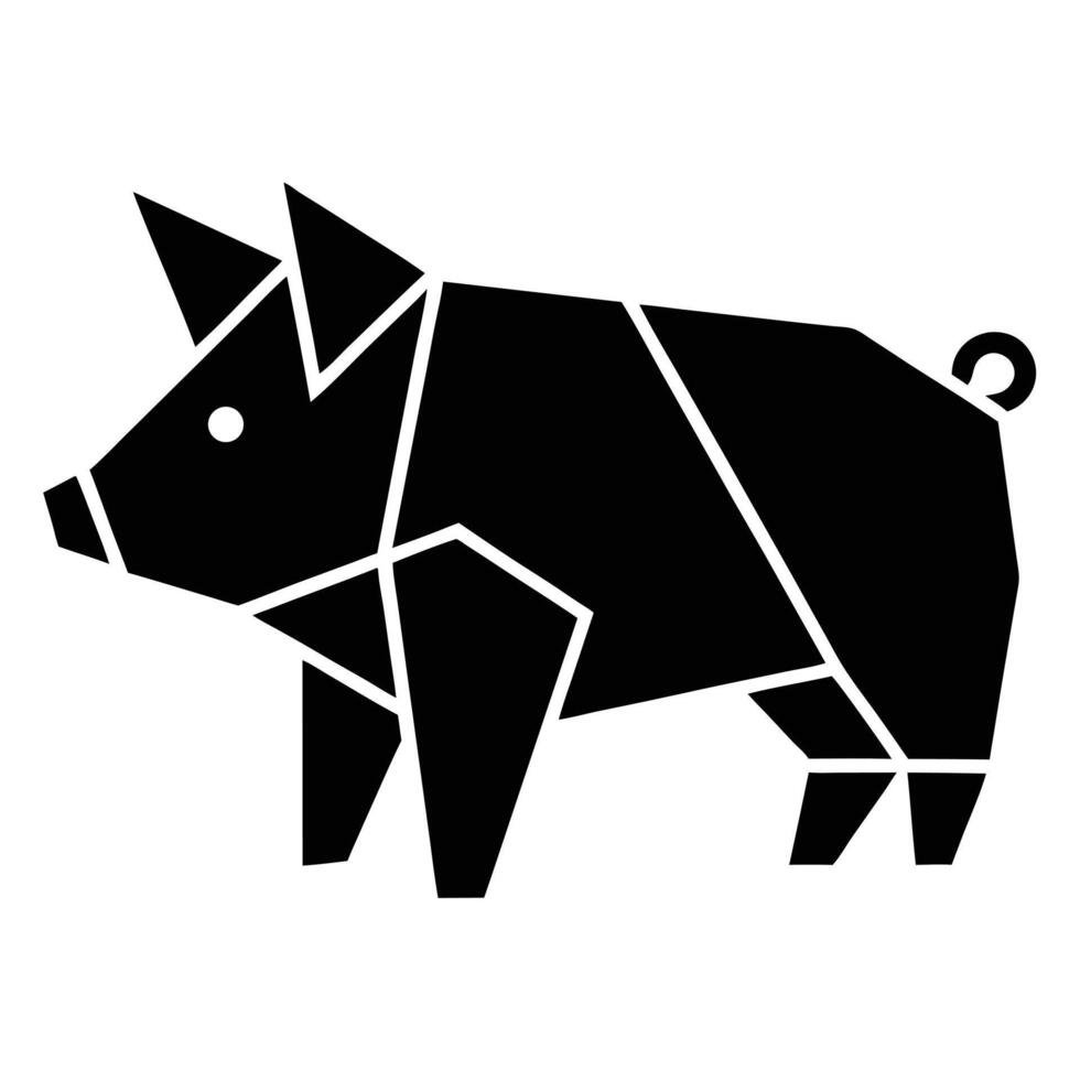 Geometric Pig Illustration Design vector