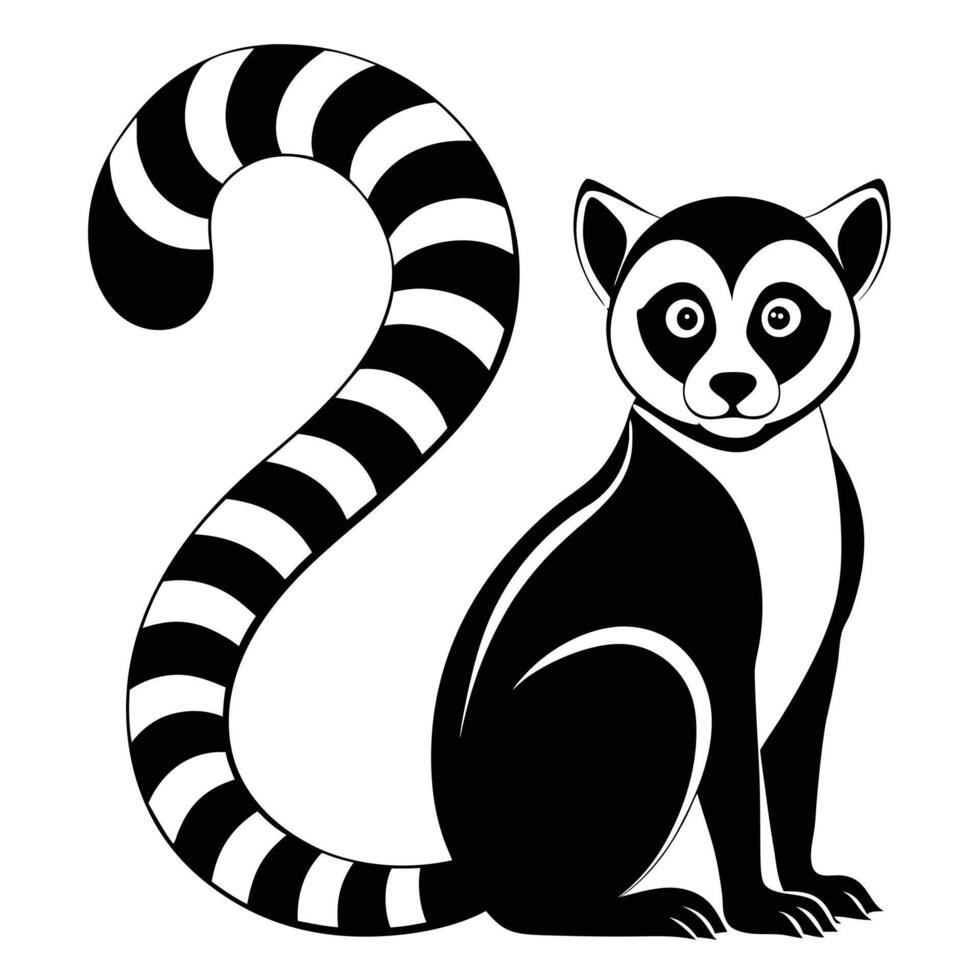 Black And White Lemur Icon vector