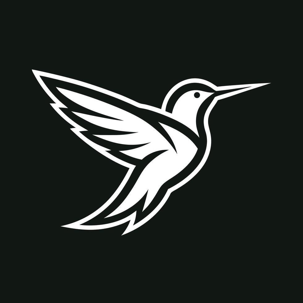 Simple Hummingbird On Black Background vector