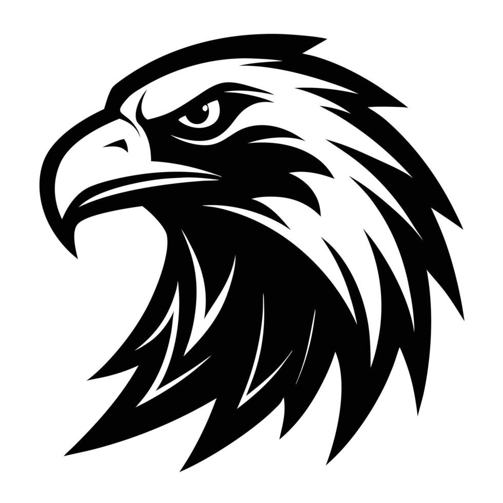 Eagle Head Black And White vector
