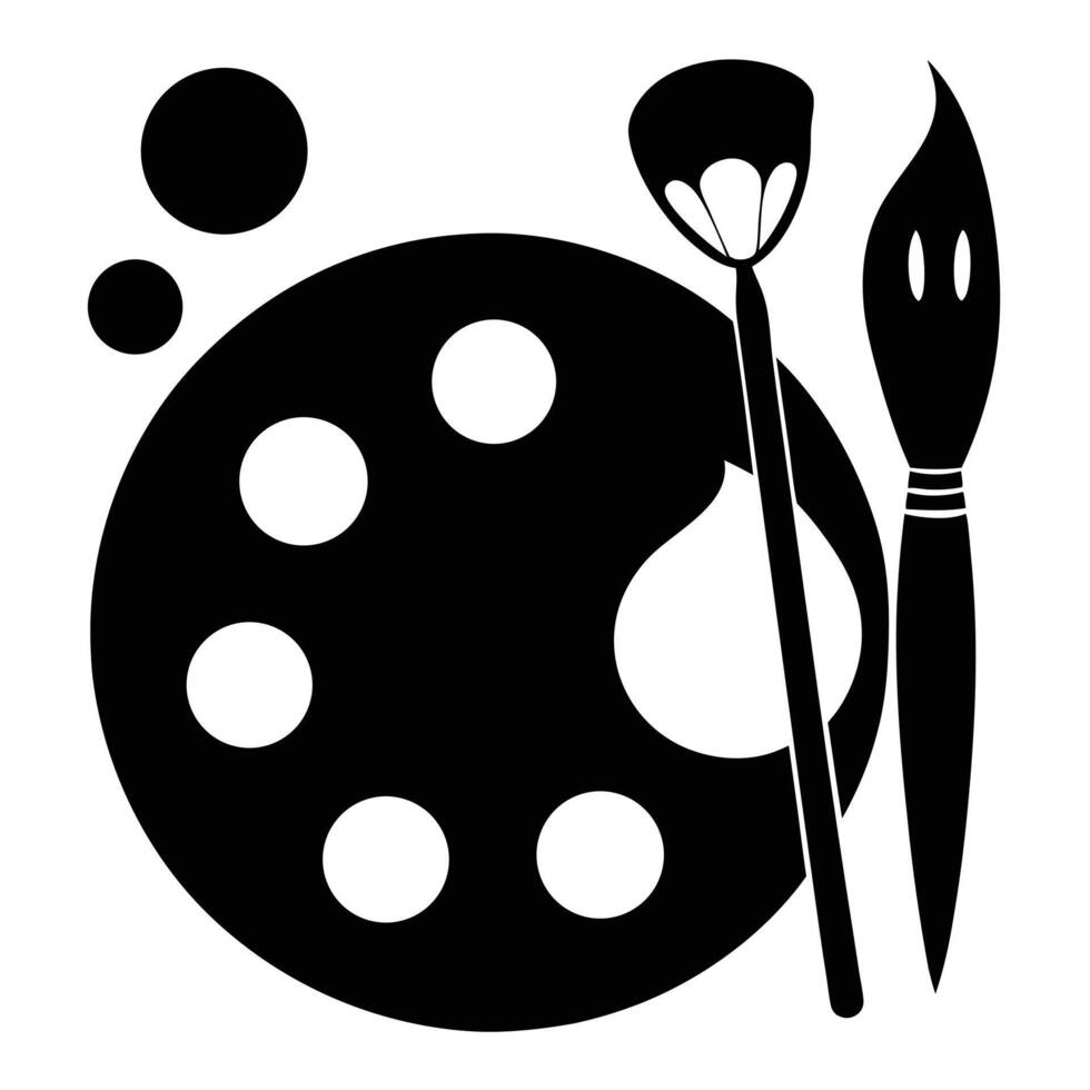 Black And White Painting Tools vector