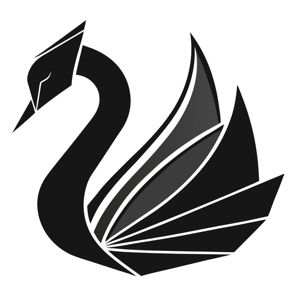 Geometric Stylish Swan Logo Design vector