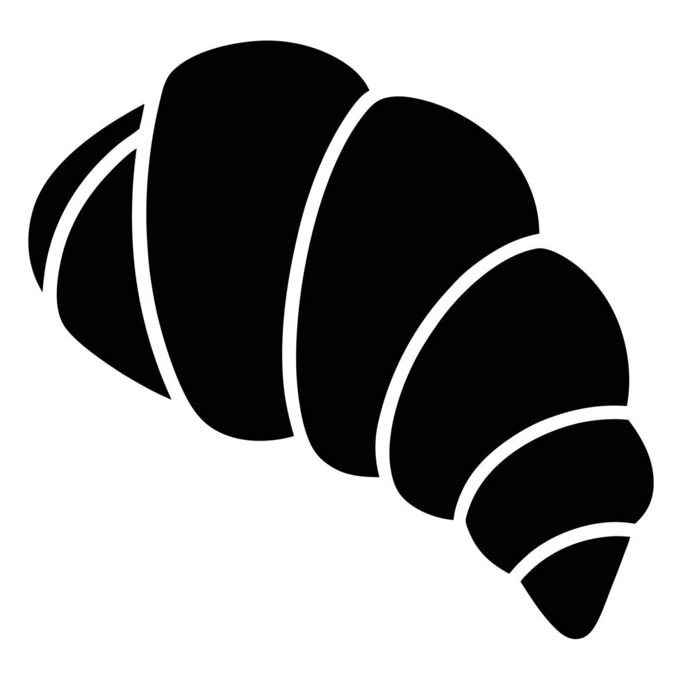 Simple Black Croissant Pastry Silhouette Icon vector