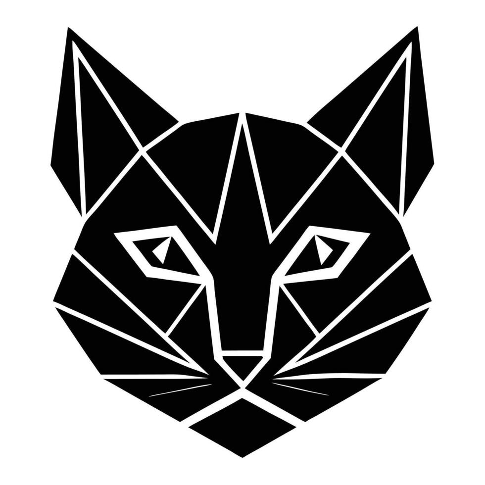 Geometric Cat Head Illustration vector