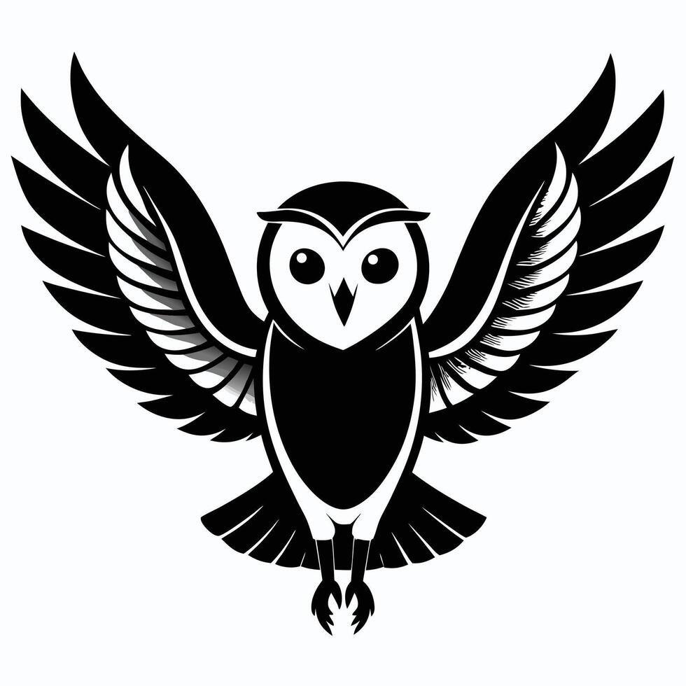 Owl In Flight Illustration vector