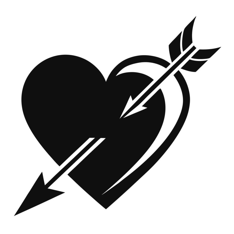 Heart And Arrow Love Symbol Icon vector