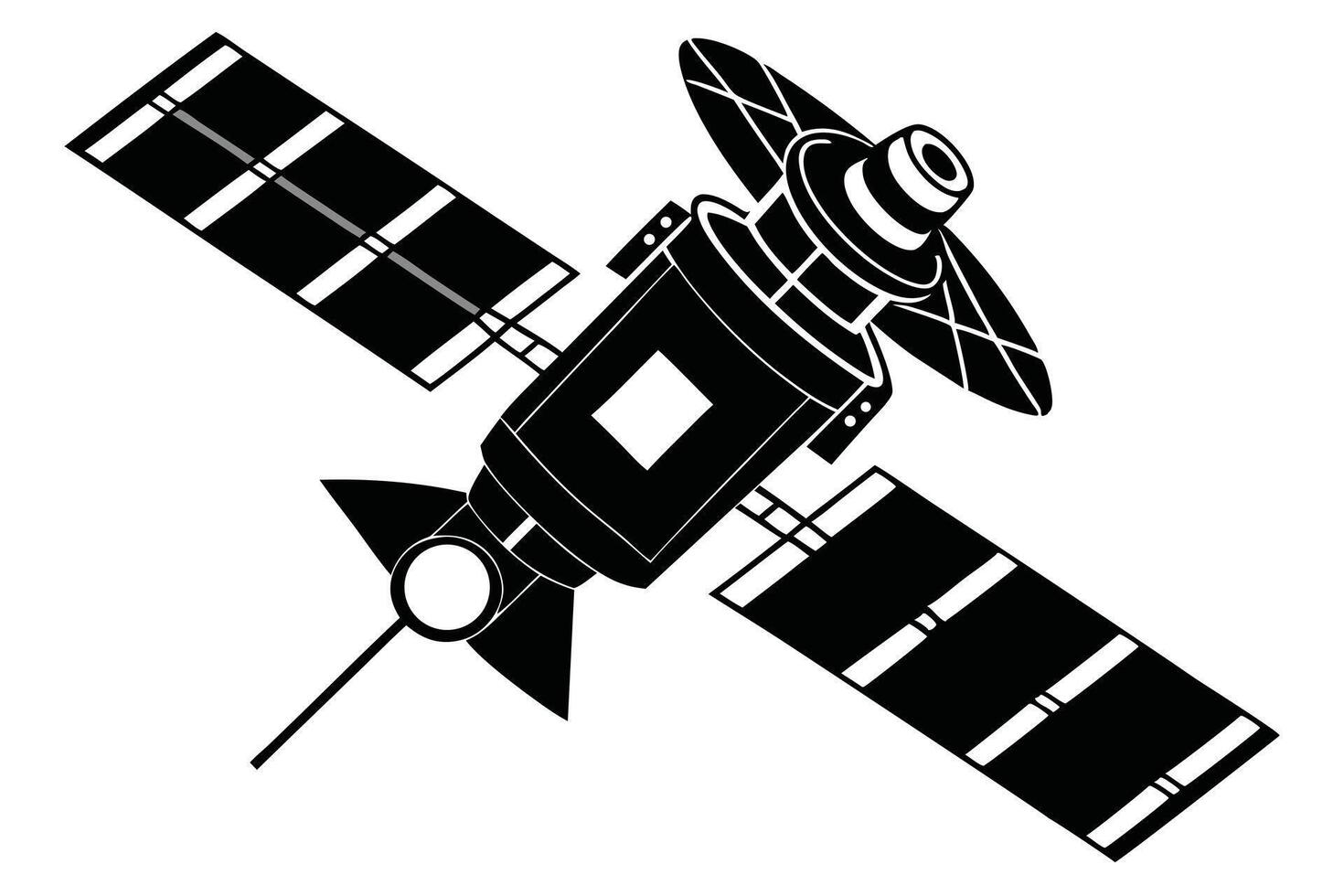 Black And White Satellite Illustration vector