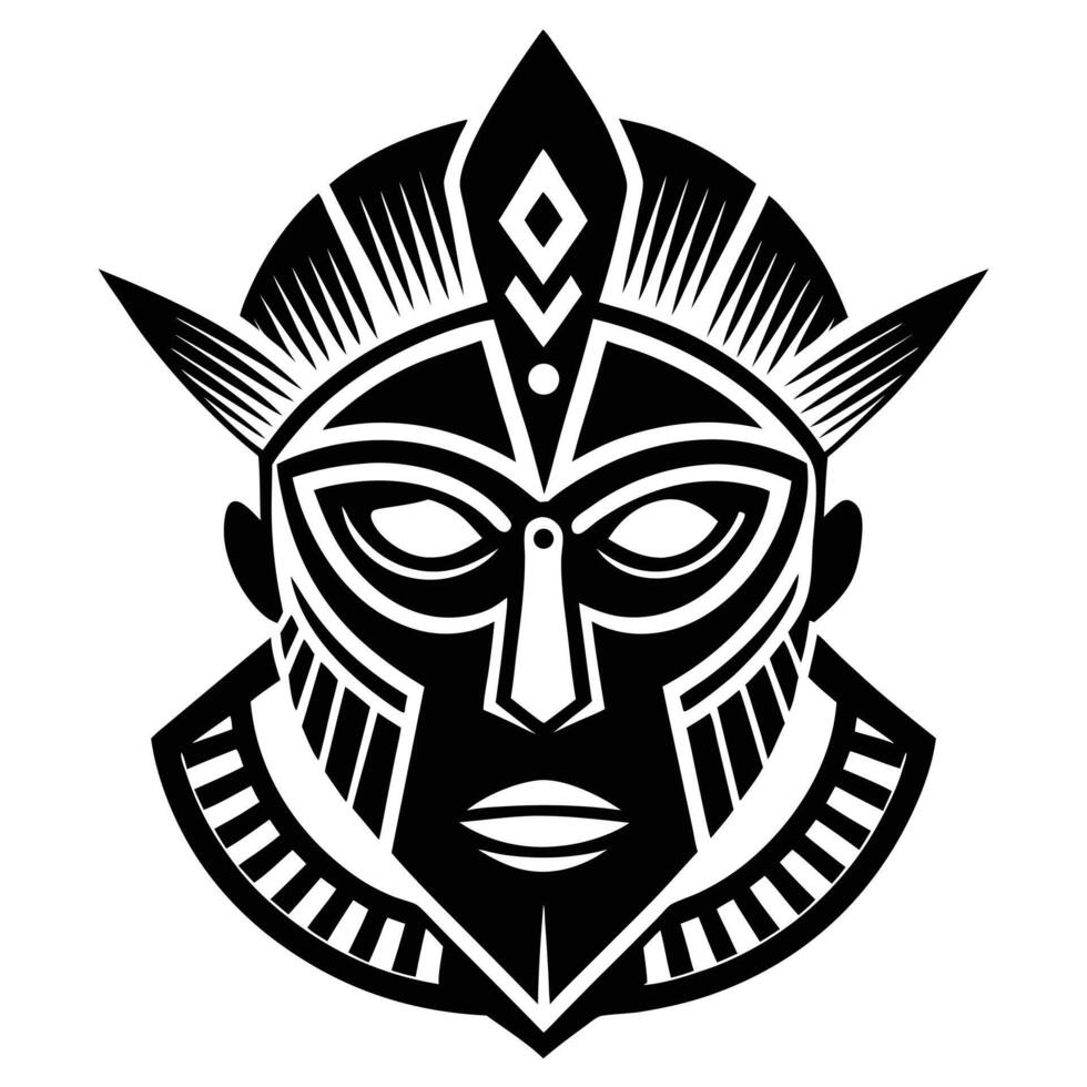 Tribal Mask Art Illustration Design vector