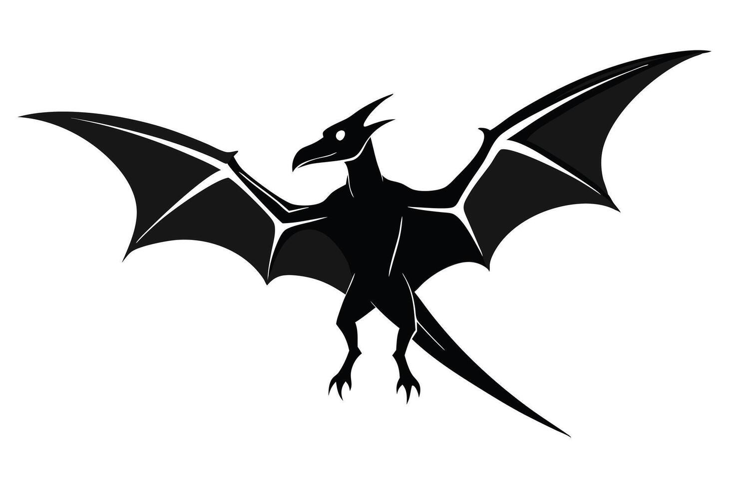Dragon Silhouette Isolated Illustration vector