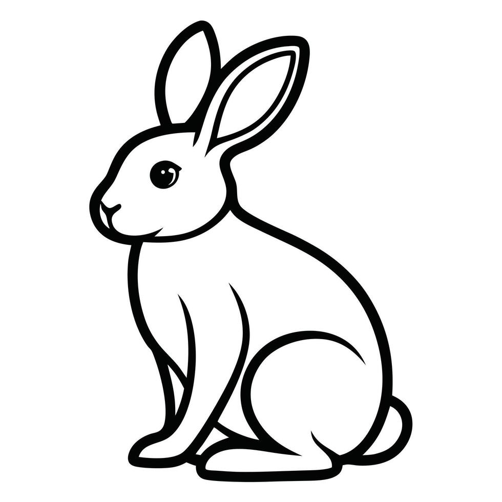 Outline Of A Cute Rabbit vector