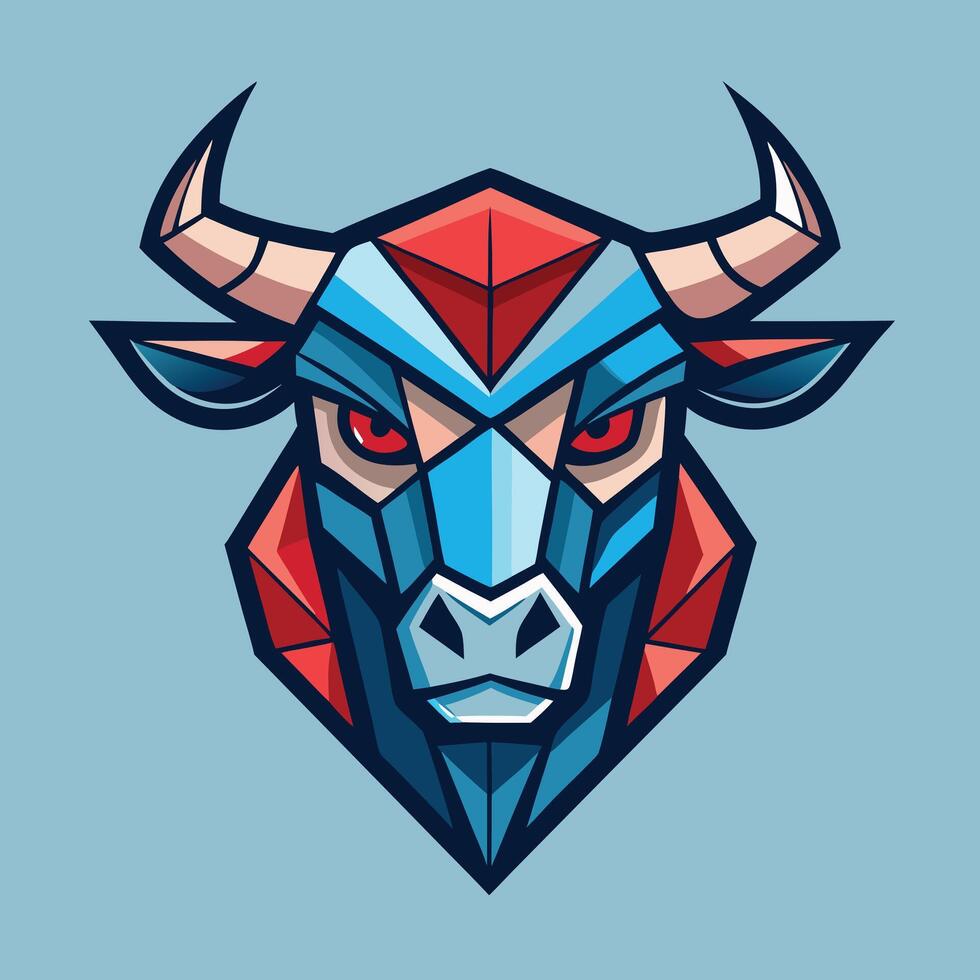 Geometric Bull Head Illustration Design vector
