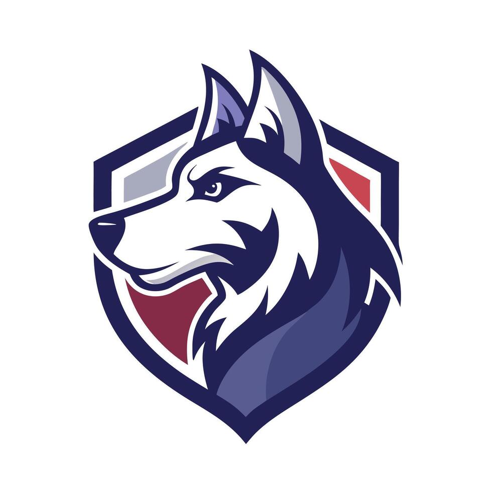 Husky Head Logo Design Illustration vector