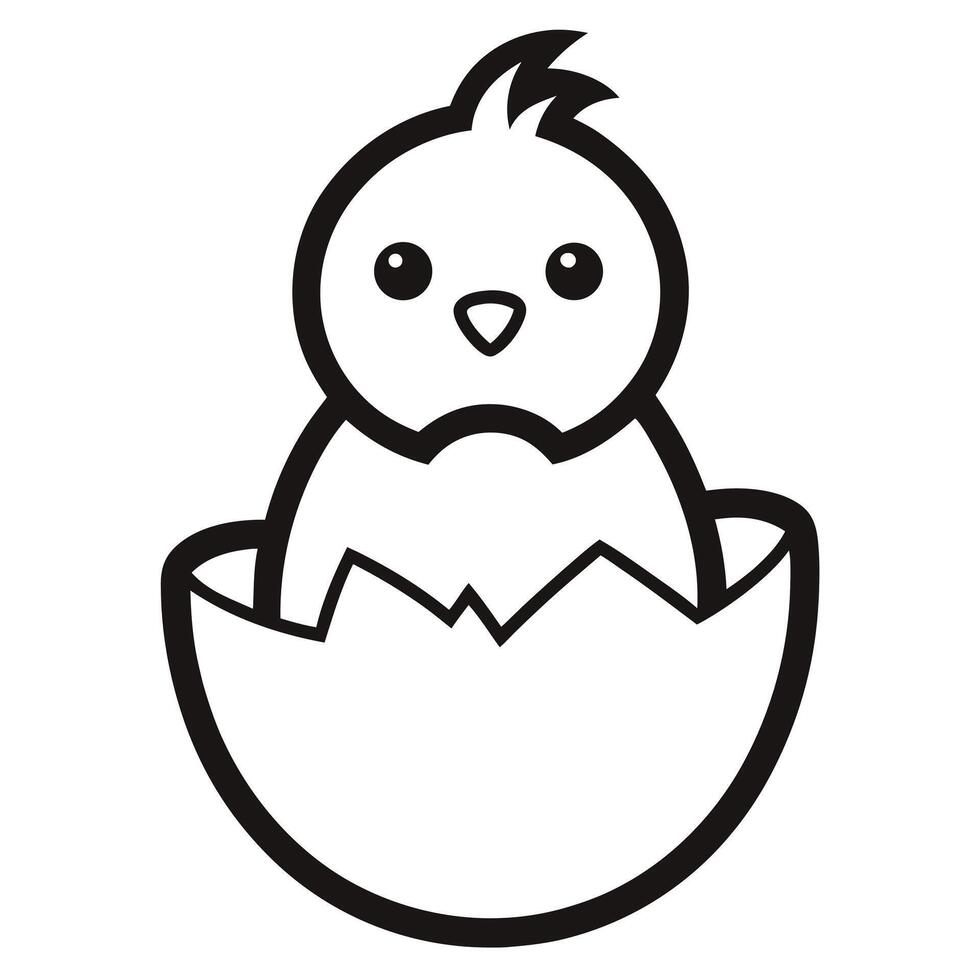 Cute Chick Hatching From Egg Design vector