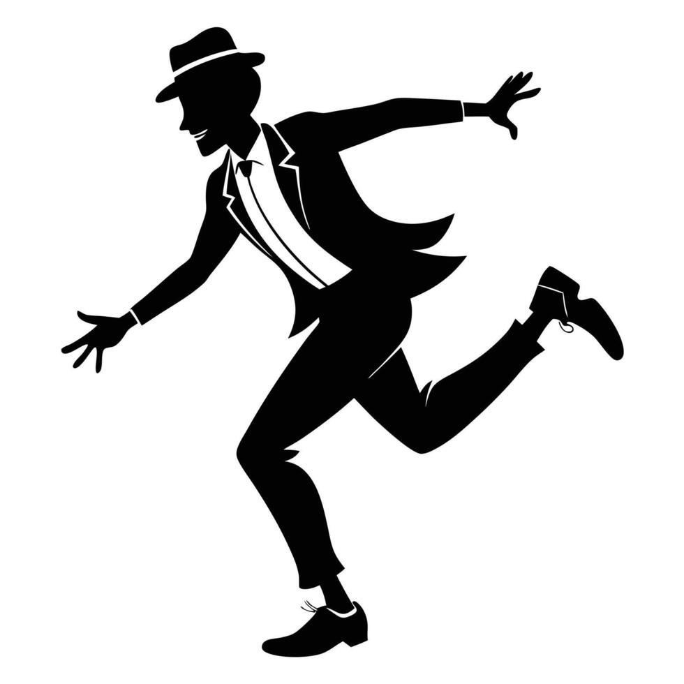 Silhouette Of A Dancing Man Illustration vector