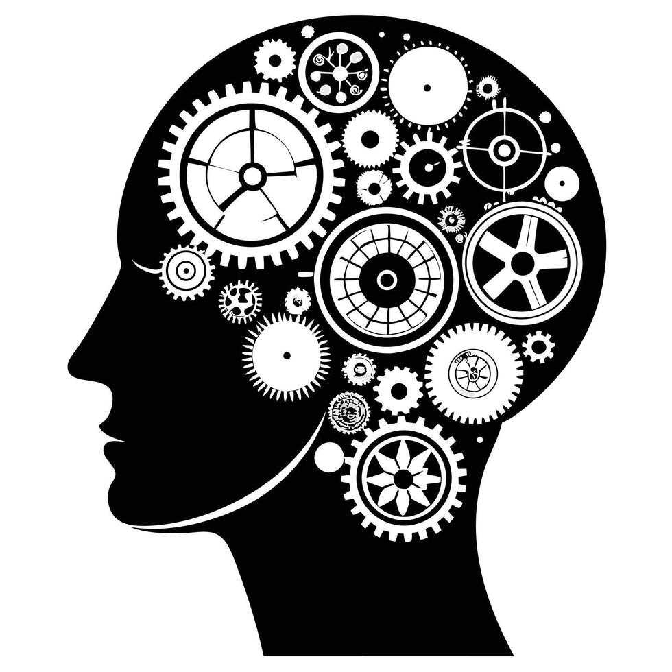 Gears Inside Human Head Concept Art vector