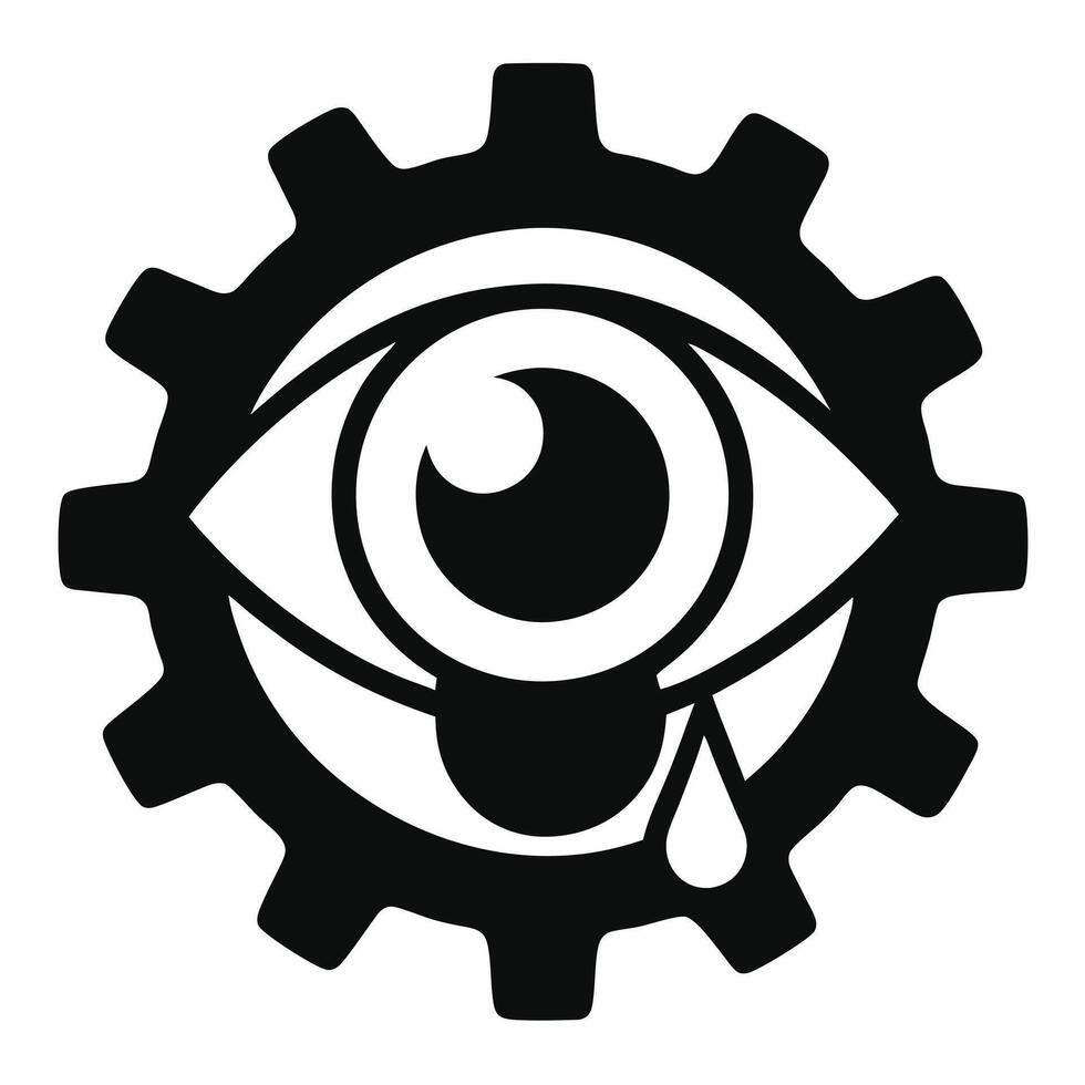 Crying Eye In Gear Illustration vector