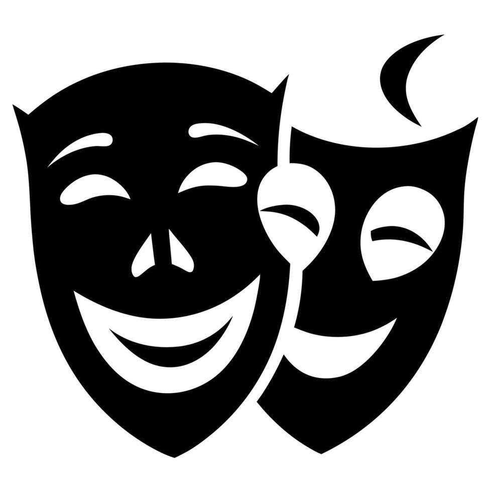 Comedy And Tragedy Masks Illustration vector