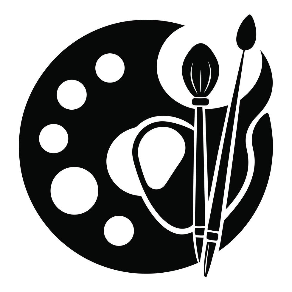 Black And White Art Palette Brushes vector