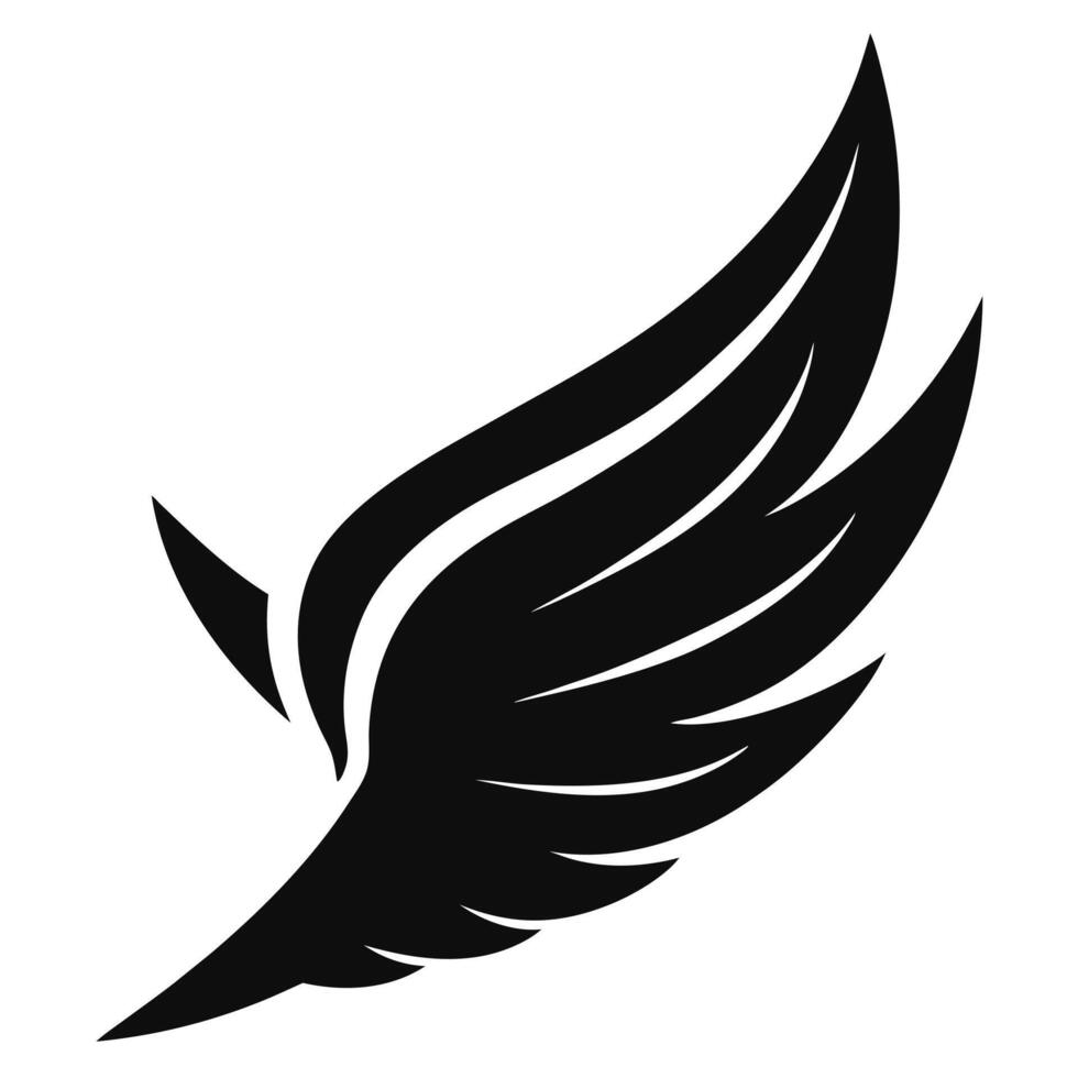 Isolated Black Wing On White Background vector