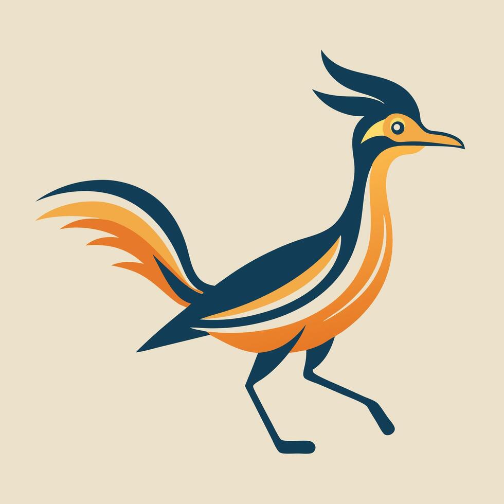 Retro Cartoon Roadrunner Illustration Graphic vector