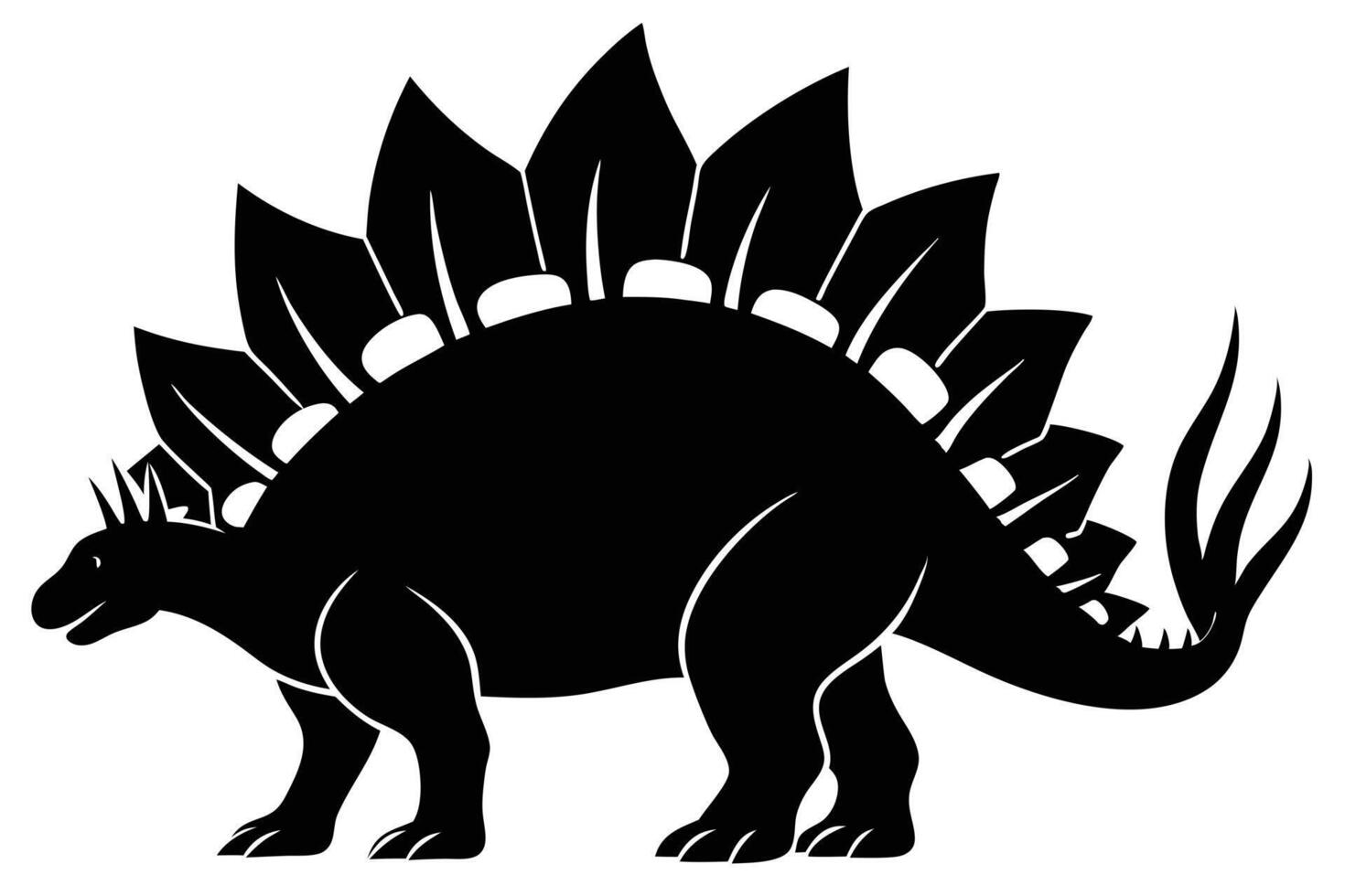 Stegosaurus Dinosaur Silhouette Isolated Illustration vector
