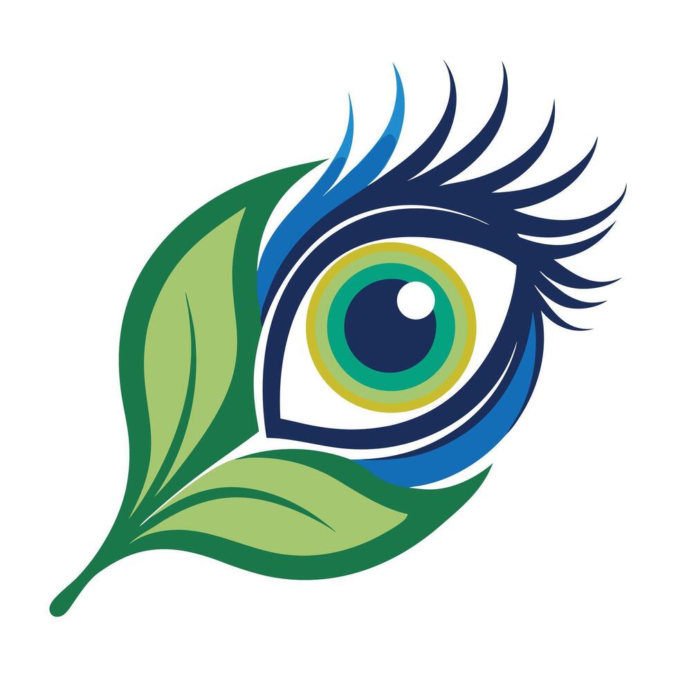 Abstract Eye With Leaf Design Element vector
