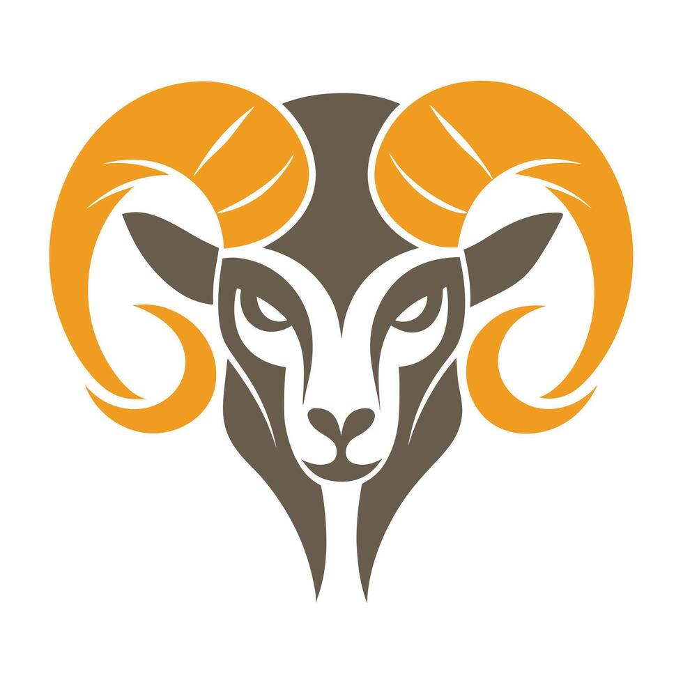 Stylized Ram Head Illustration vector