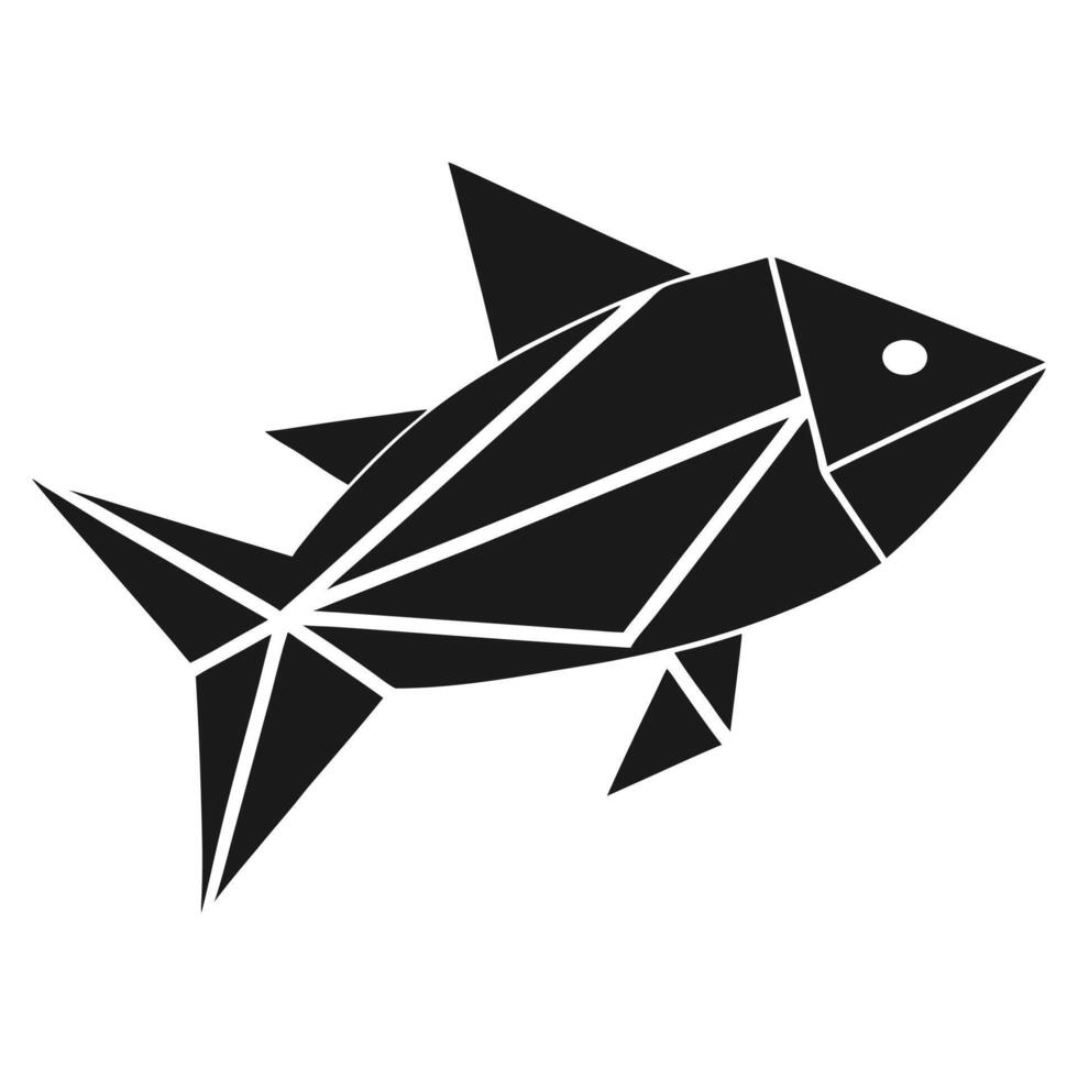 Geometric Fish Minimalist Black And White vector