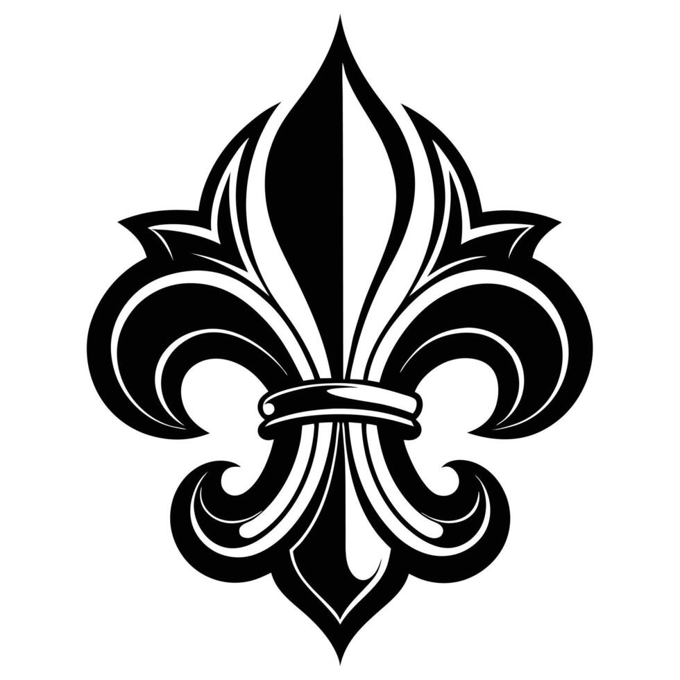 Black And White Fleur De Lis Icon vector
