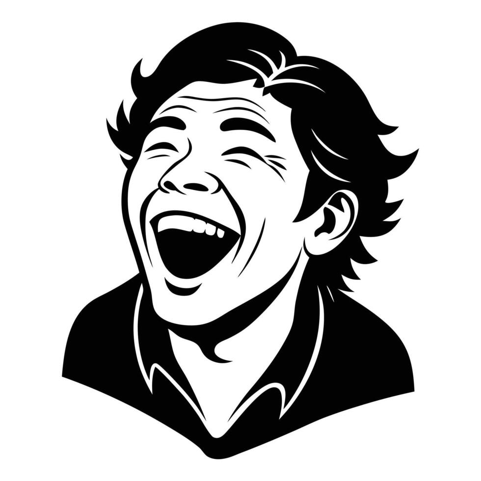 Man Laughing Face Illustration vector