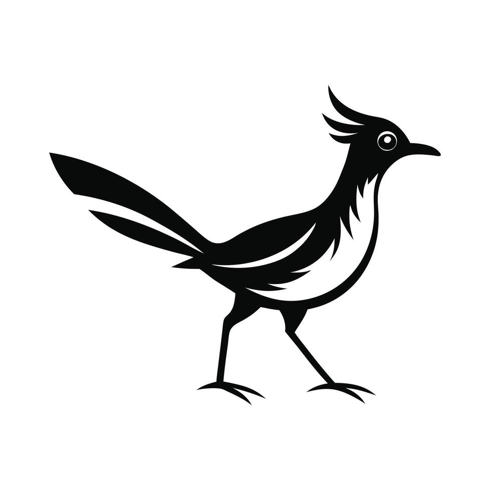 Roadrunner Silhouette Illustration Walking Forward vector