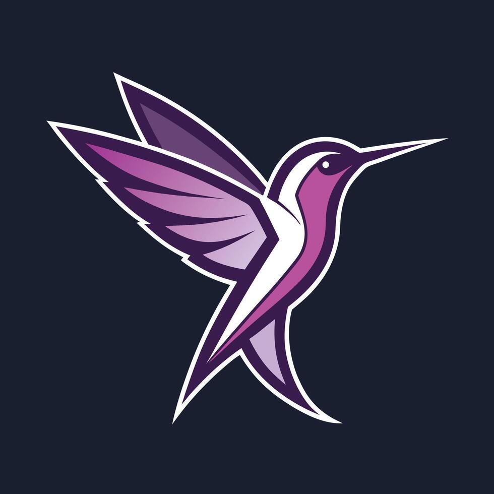 Purple Hummingbird Icon Modern Design vector