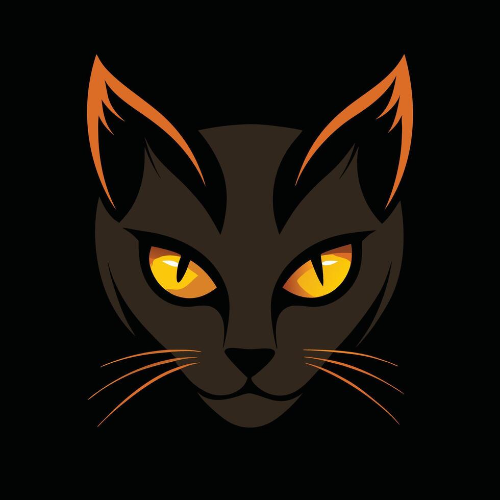 Stylish Black Cat Face Graphic vector