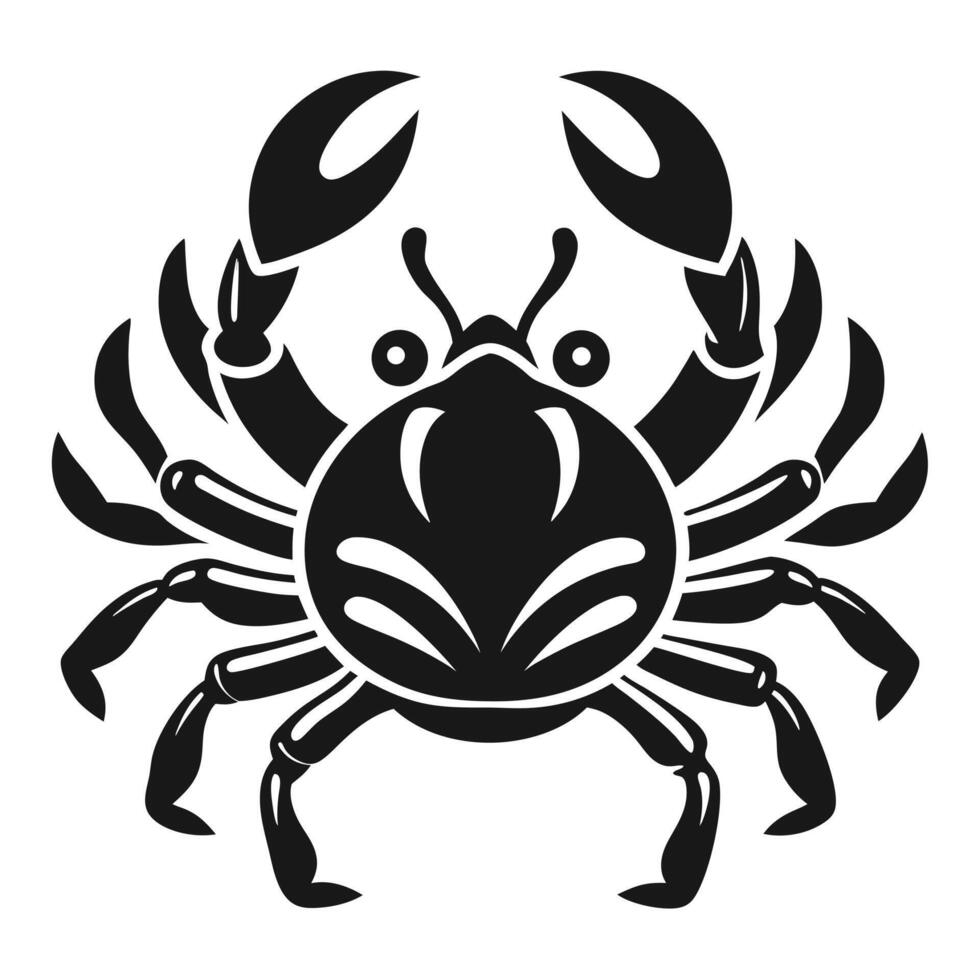 Isolated Black Silhouette Of A Crab vector