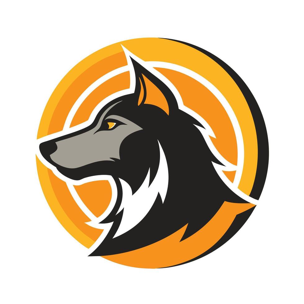 Modern Wolf Head Illustration Logo vector